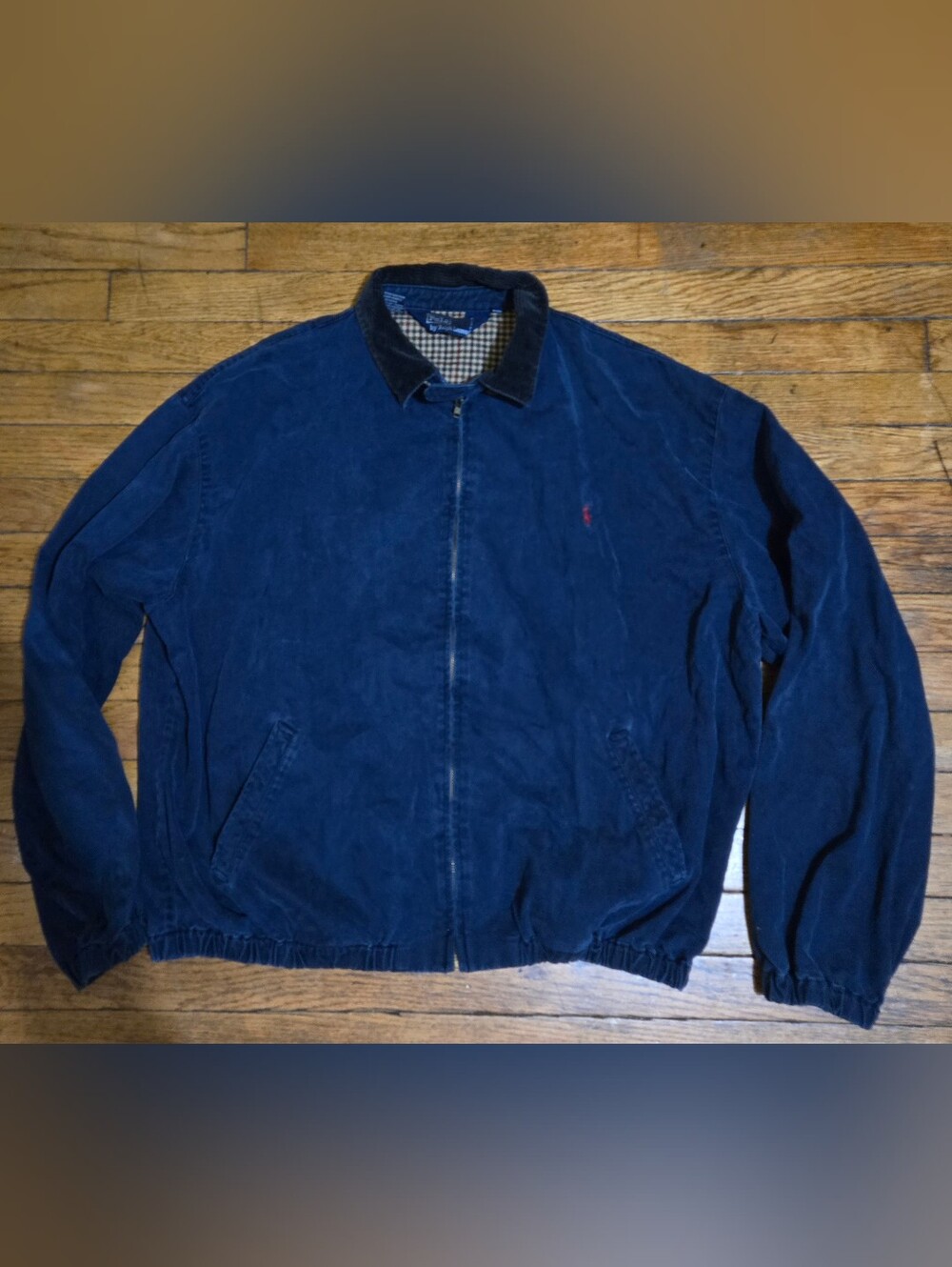 Vtg 90s Ralph Lauren Polo XL Dark Blue Harrington Jacket
